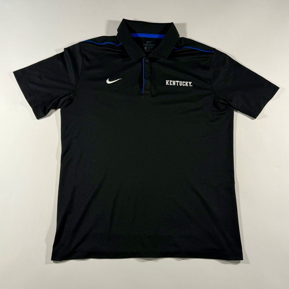 Nike University of Kentucky Wildcats Dri-Fit Athletic Black Team Polo Shirt L